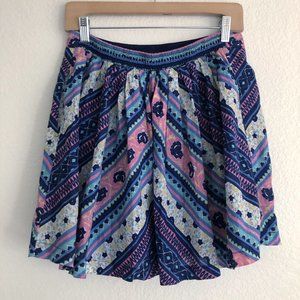 Free People Blue and Pink Boho Circle Skirt